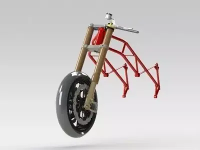 Parasolidxt bicycle with wheel Free 3D model
