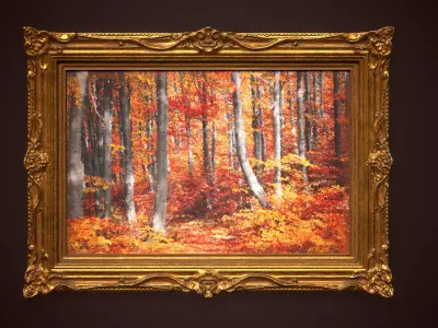 Ornate Picture Frame - PBR Game Ready Low-poly 3D model Free low-poly 3D model