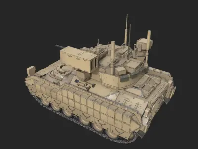 3 coatings of USA M6 Bardley Tracked anti-aircraft vehicle Low-poly 3D model