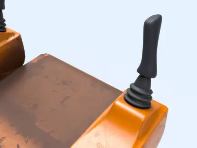 Vehicle Controller Dock with Joy stick ISO SAE controls Low-poly 3D model