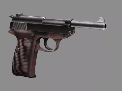 Pistol C127G Luger Model 1938 Low Poly 3D Model Low-poly 3D model