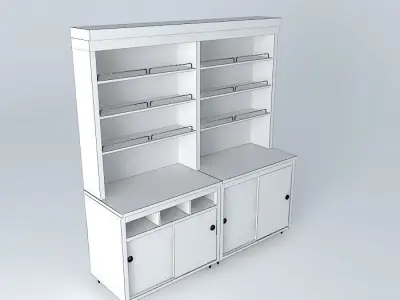 kit-126 Counter Total Wall Free 3D model
