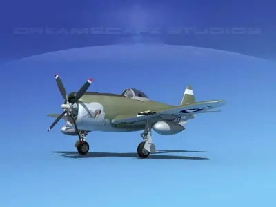 Republic P-47D Thunderbolt V03 3D model