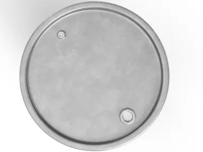 Metal Barrel Clean Grey 3D model