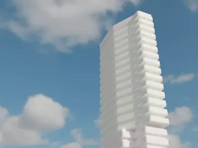 Modern Skyscraper Low-poly 3D model