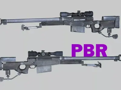 Sniper Denel 2NTW-20 Low-Poly 3D Model Low-poly 3D model purchase