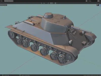 T 50 Tank Base Mesh Low-poly 3D model
