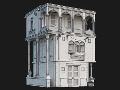 17-20 - Arabic Houses 4K Low-poly 3D model