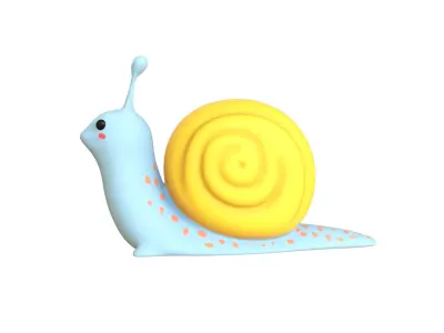 Cartoon Snail v010 - 3D Model Low Poly  Low-poly 3D model
