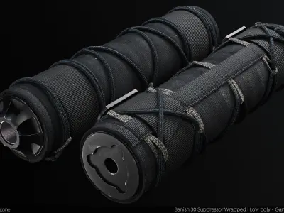 Banish 30 Suppressor Wrapped PBR Game Ready - Silencer Low-poly 3D model
