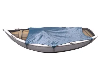 Small Covered Boat Low-poly PBR Low-poly 3D model