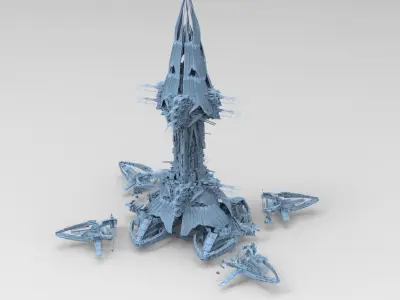 Deep sea orbital Star Ruler Structure 3D model