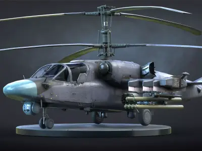 Ka-52 Helicopter Low-Poly Low-poly 3D model
