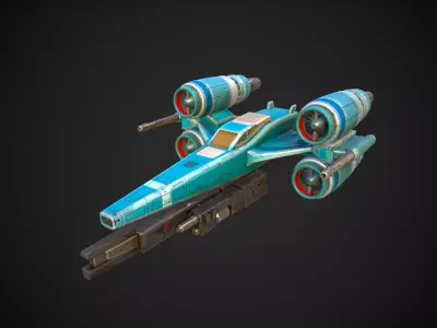 Stylized Space Craft  Low-poly 3D model