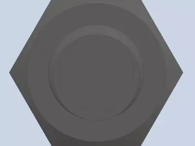 Bolt Partial Thread Hexagonal Head M14x50mm 3D model