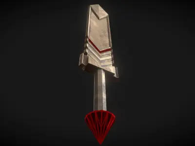 Bronze Dwarf Sword Low-poly 3D model