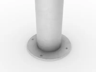 Stainless Steel Bollard with Sloped Top 3D model