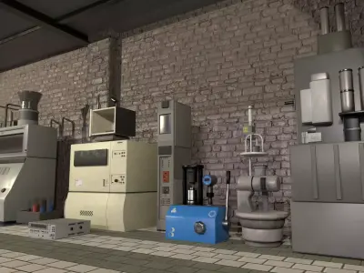Laboratory Machine Equipment Props Low-poly 3D model