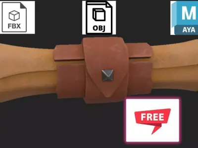 Letter PBR lowy poly Free low-poly 3D model