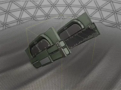 Sci-Fi Stairs - 22 - Green Version Low-poly 3D model