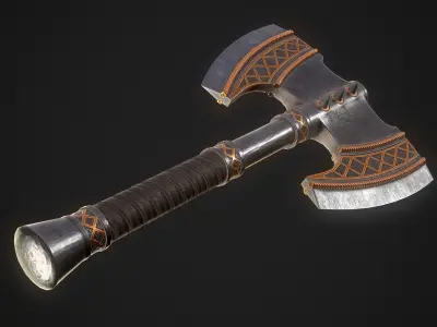 Fantasy Axe 2C Low-poly 3D model