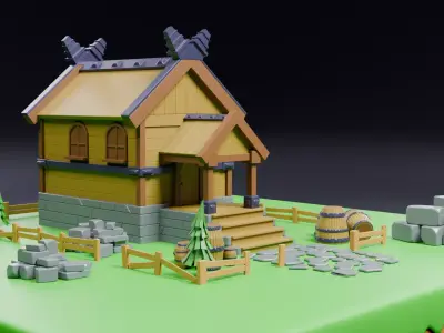 Viking house 02 3D model