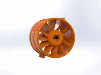 EDF 90mm 12 Blade Electric Jet Engine 3D print model