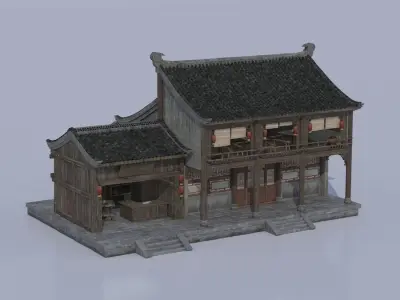Old houses 3D model
