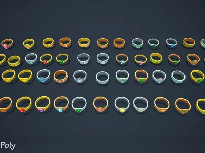 Fantasy Treasure Pack Low-poly 3D model