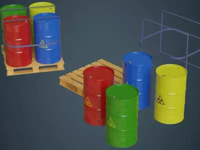 Barrel 1A Low-poly 3D model