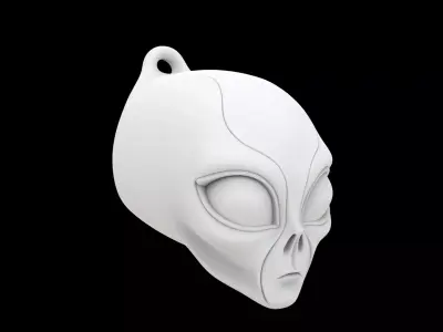 Alien Head Keychain 3D Print Model 3D print model purchase