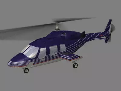 Bell 222 V2 Helicopter Low-poly 3D model
