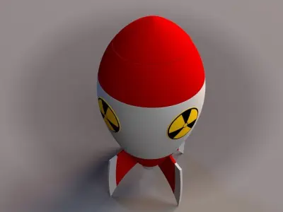 Cartoon Nuclear Rocket 3D model