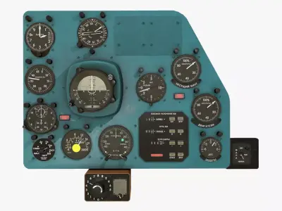 Mi-8MT Mi-17MT Right Panels Board Russian Low-poly 3D model
