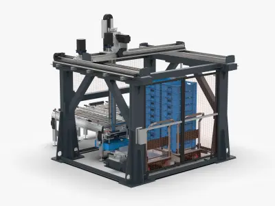 Gantry Palletizing and Packing Truss Manipulator 3D model