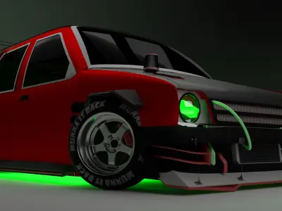 maruti 800 modfied Free low-poly 3D model