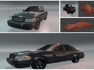 3d classic car Free low-poly 3D model