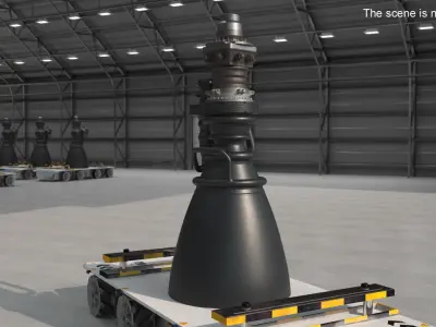 Raptor Rocket Engine on Transport Platform 3D model