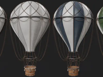 Hot Air Ballon Low-poly 3D model