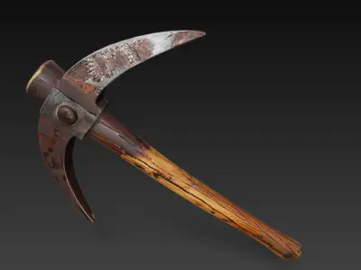 Pickaxe wooden axe 3D model