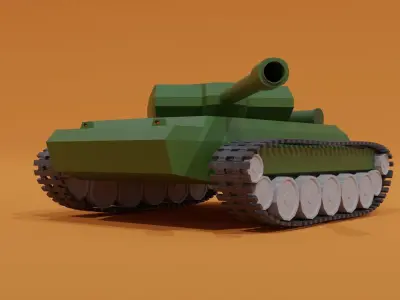 low poly tank Low-poly 3D model