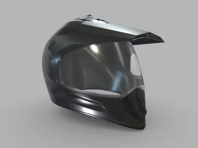 Motocross Helmet Low Poly PBR Realistic Low-poly 3D model