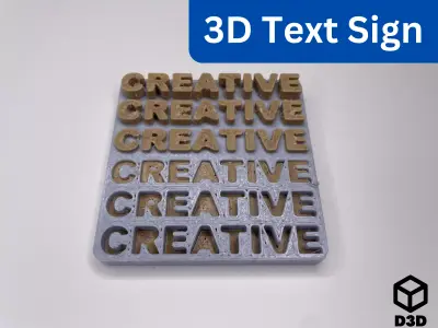 3D Text Sign Free 3D print model