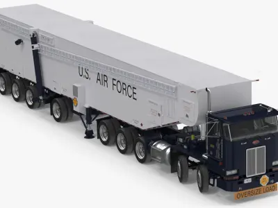 Minuteman Transporter Erector Loader Rigged for Maya 3D model
