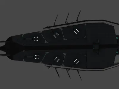 Scimitar-class Attack destroyer Low-poly 3D model