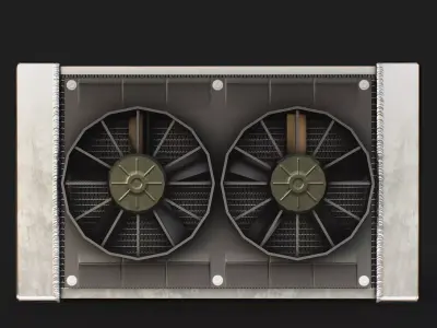 Engine Radiator Free low-poly 3D model