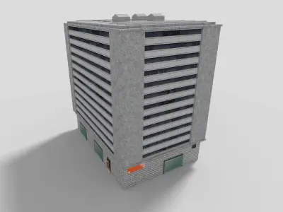 low poly office building Low-poly 3D model