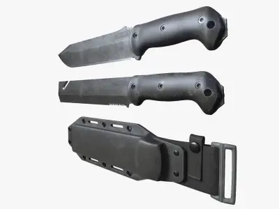 BKT Ka-Bar Pack w Sheath 3D model