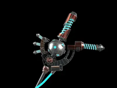 Techno-Magic Crosier Low-poly 3D model