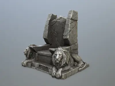 Lion Throne Low-poly 3D model
